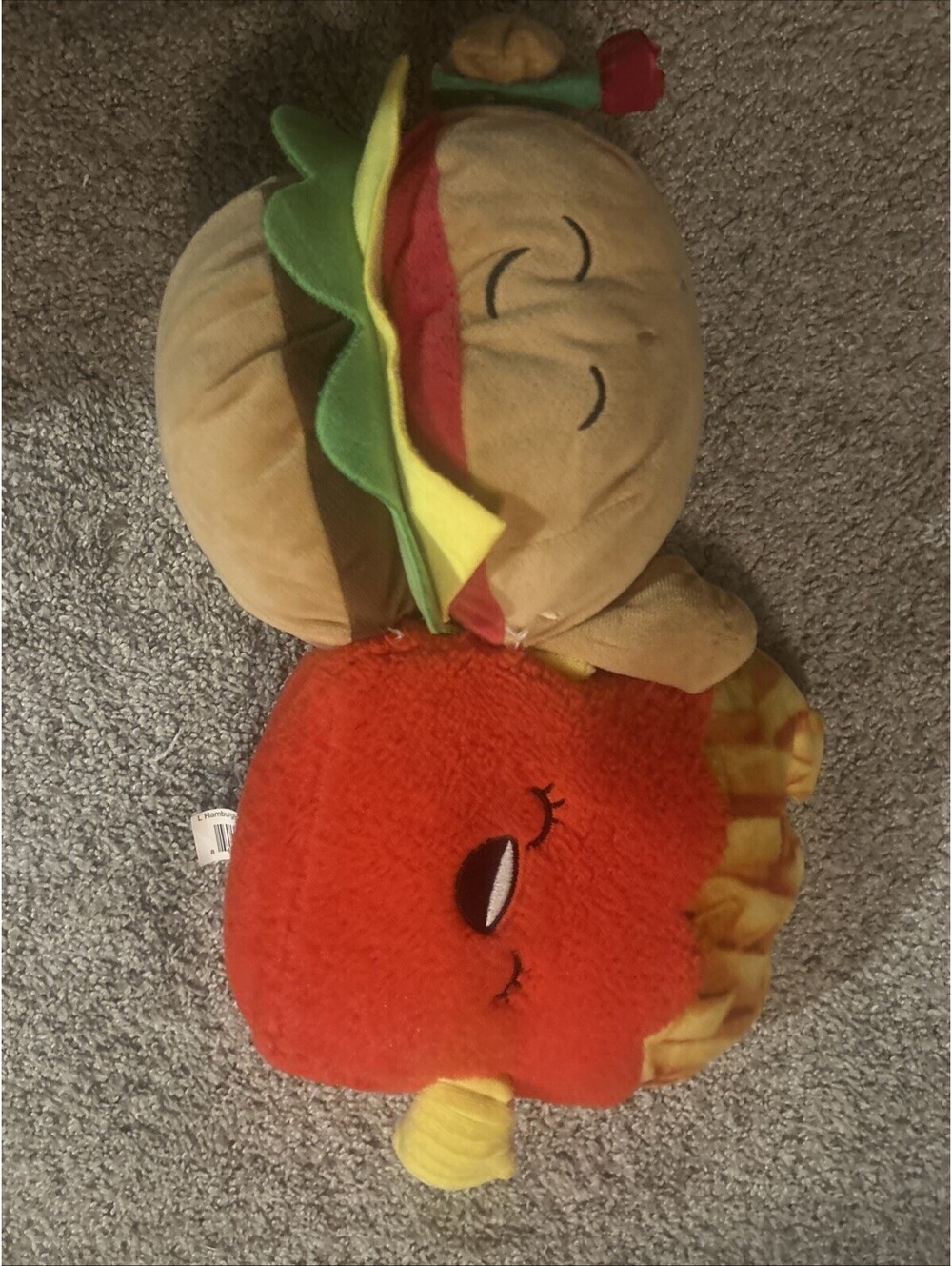 New Plush Hug Fun Cheese Burger and Fries Connected at Arms